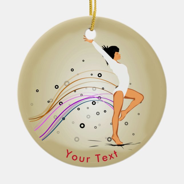 SPORTS Womens Gymnastics Ceramic Tree Decoration (Front)