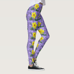 Sports yellow flower Personalise Destiny Destiny'S Leggings