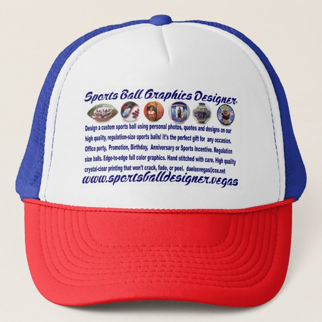 sportsballgraphicsdesigner trucker hat (Front)