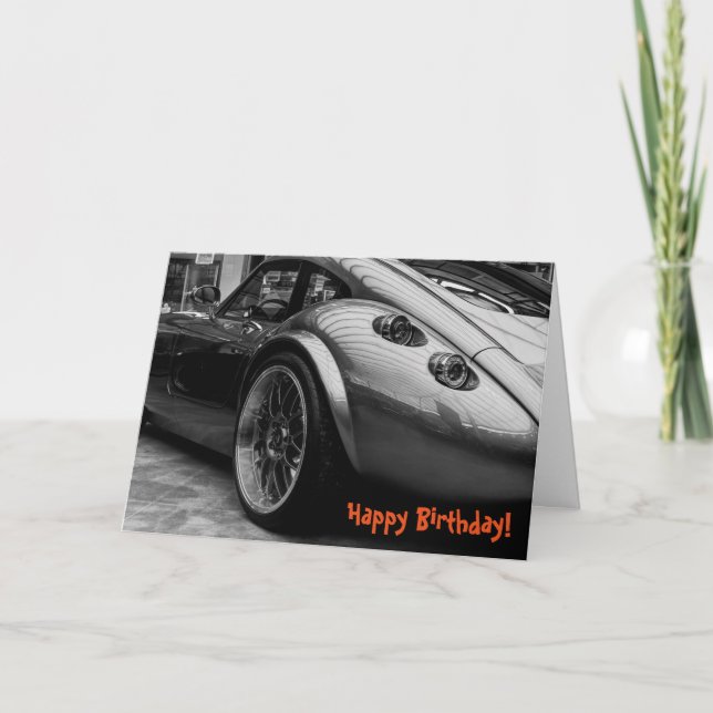 Sportscar Happy Birthday Greeting Card (Front)