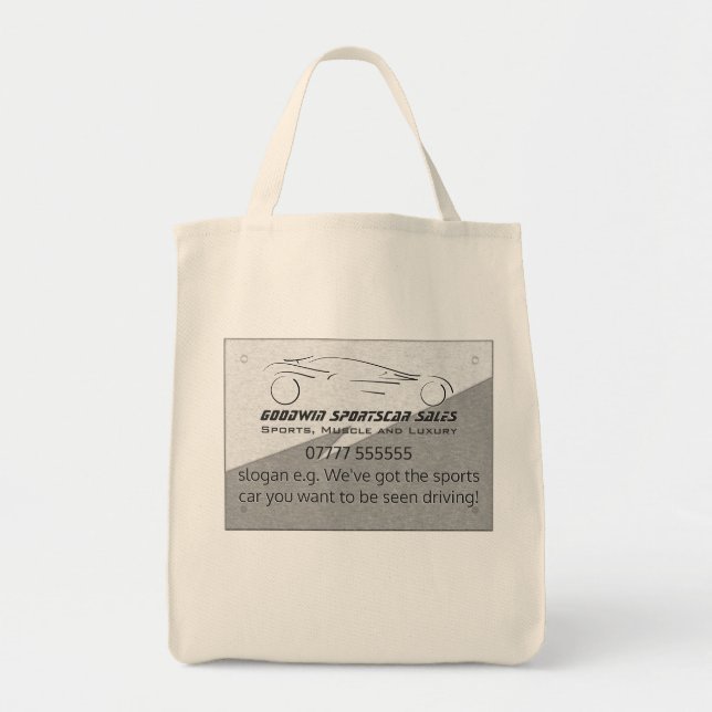 Sportscar Sales giveaway, metal-look, silver logo Tote Bag (Front)