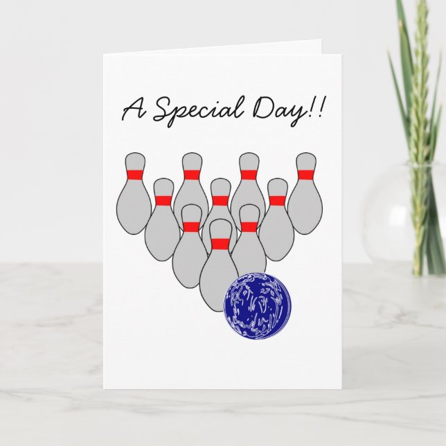 Sportsman Bowling  Birthday Card (Front)