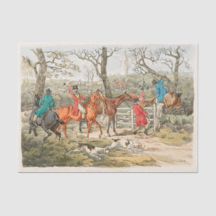 Sportsmen within an enclosure from Sporting Sketch Tissue Paper