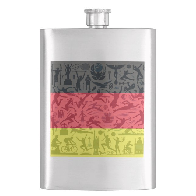Sportwelt Flachmann with Germany flag Hip Flask (Front)