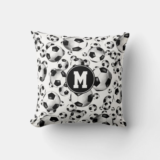 sporty 3D look traditional soccer balls pattern Cushion (Front)