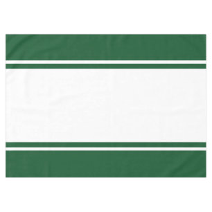 Sporty 70s Camp Green White Wide Racing Stripes Tablecloth