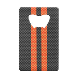 Sporty Accent Orange Stripes Carbon Style Print
