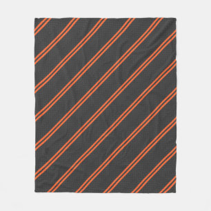 Sporty Accent Orange Stripes Carbon Style Print Fleece Blanket