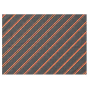 Sporty Accent Orange Stripes Carbon Style Print Tablecloth