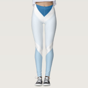 Sporty and Dynamic Blue Stripe Pattern Leggings