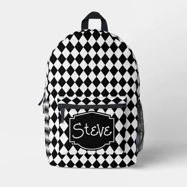 Sporty and Whimsical Personalised Printed Backpack (Front)