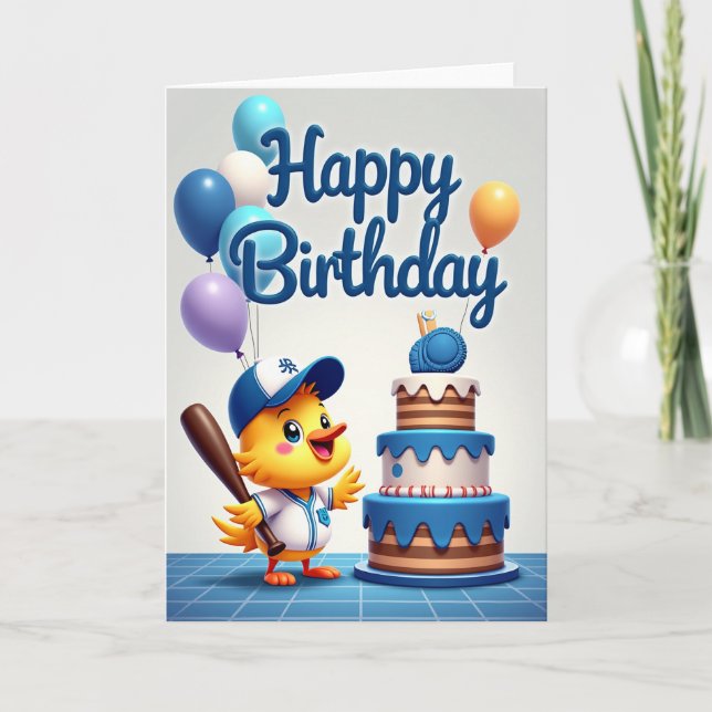 Sporty Avian Birthday Card (Front)