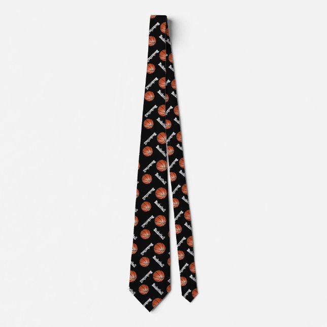 Sporty Basketball |  Changeable Background Colour Tie (Front)
