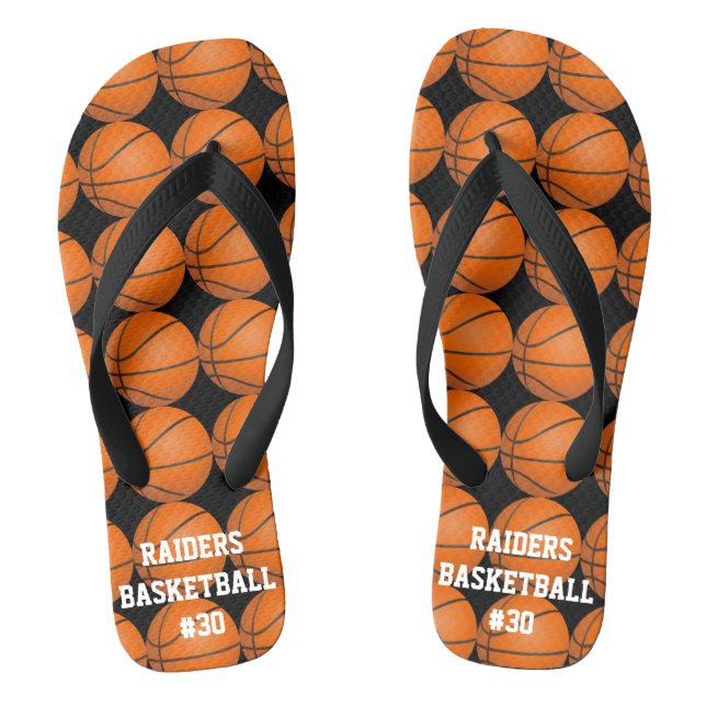 Sporty Basketball FlipFlops Team Player Name (Footbed)