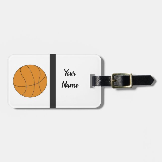 Sporty Basketball Luggage Tag (Front Horizontal)