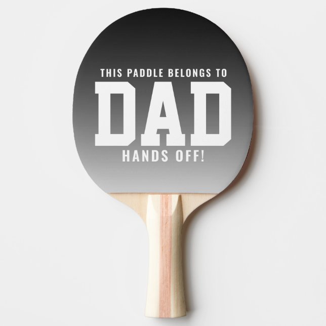 Sporty Belongs to Dad Black Ombre Ping Pong Paddle (Front)