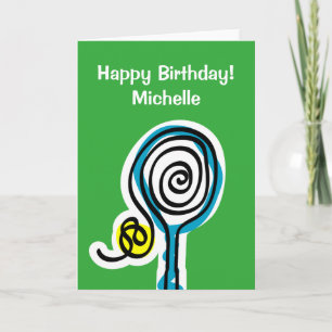 Sporty Birthday Card for tennis player or coach