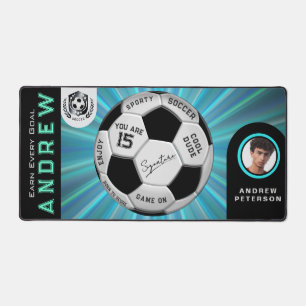 Sporty Birthday Gift For Boys Custom Soccer Desk Mat