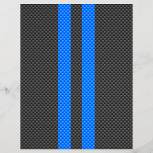 Sporty Blue Carbon Fibre Style Racing Stripes Flyer