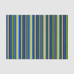 Sporty Blue Green Stripe Tissue Paper