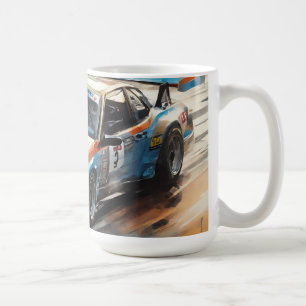 Sporty Blue Racing Car Coffee Mug