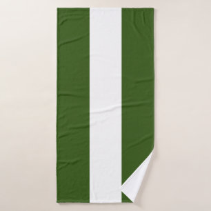 Sporty Bold Forest Green White Ship Shape Stripes Bath Towel Set