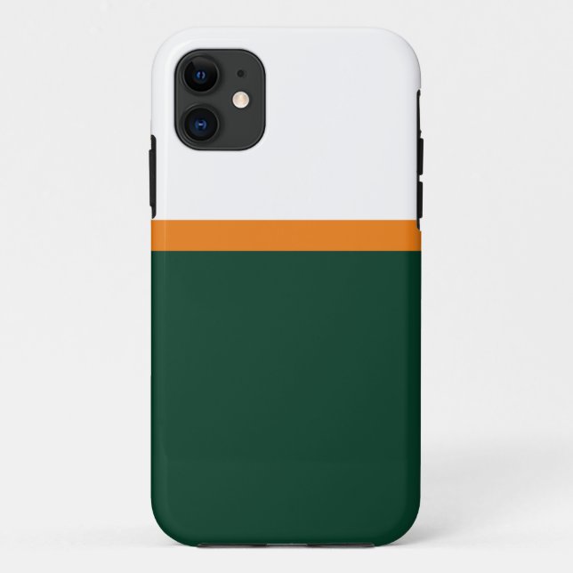 Sporty Bold Forest Green Yellow White Colour Block Case-Mate iPhone Case (Back)