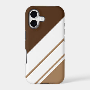 Sporty Bold Two Tone Brown White Racing Stripes