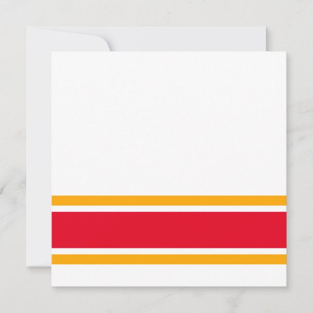 Sporty Bright Red Yellow Racing Stripes On White  (Front)