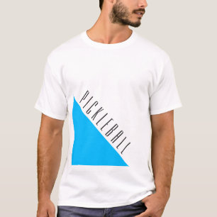 Sporty Bright Sky Blue Triangle Pickleball Text T-Shirt