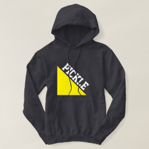 Sporty Bright Yellow Wedge White Pickleball Motto Hoodie