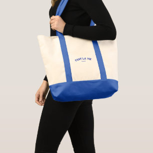 Sporty C'est La Vie Paris Blue Tote Bag