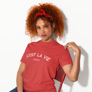Sporty C'est La Vie Paris Red T-Shirt