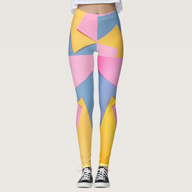Sporty Colourful (textured look) Leggings (Front)