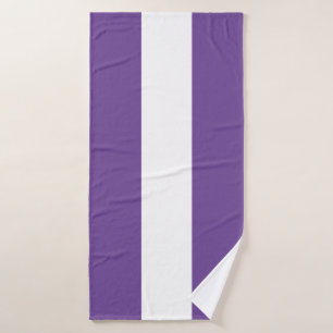 Sporty Cool Purple White Sleek Summer Stripes Bath Towel Set