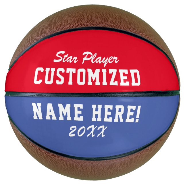Sporty Custom Name Basketball (Front)