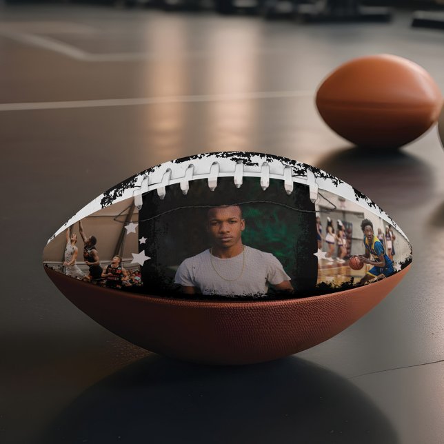 Sporty Custom Player Name & Number 3 Photo Collage American Football (Sporty Custom Player Name & Number 3 Photo Collage Football)