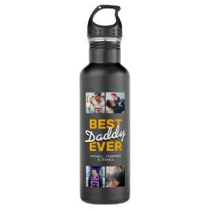 Sporty Dad 4 Photo Collage 710 Ml Water Bottle