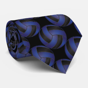 Sporty Dark Blue and Black Volleyball Tie