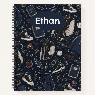 Sporty Doodle Spiral Notebook