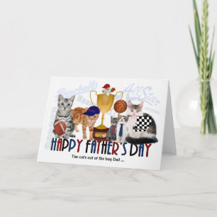 Sporty Felines for Dad on Father's Day Card