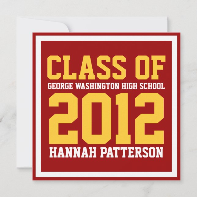 Sporty Girl Jersey Uniform Red Graduation Party Invitation (Front)