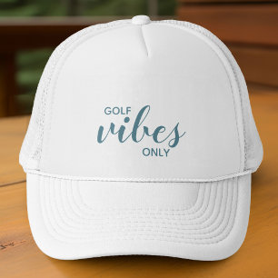 Sporty Golfer Turquoise Golf Vibes Only Golfing Trucker Hat