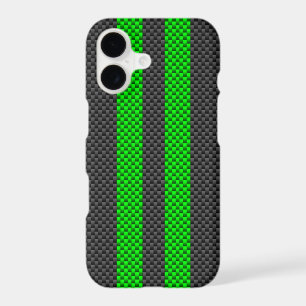 Sporty Green Carbon Fibre Style Racing Stripes