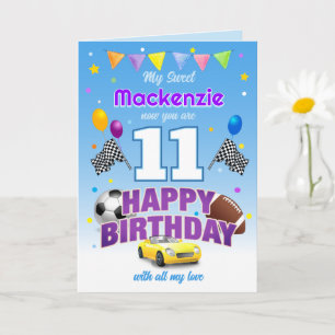 Sporty Happy Birthday BLUE Card
