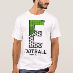 Sporty Letter E Football Net & Ball Typography T-Shirt