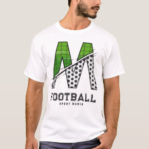 Sporty Letter M Football Net & Ball Typography T-Shirt