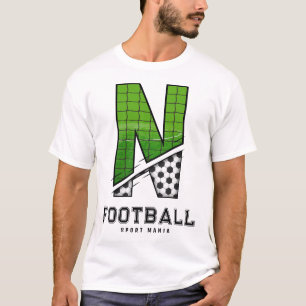Sporty Letter N Football Net & Ball Typography T-Shirt