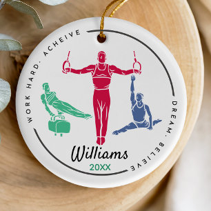 Sporty Male Gymnast Competition Keepsake Ceramic Tree Decoration