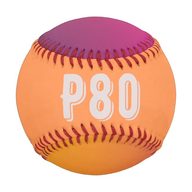 Sporty monogrammed P80 orange and gradient colours Baseball (Front)